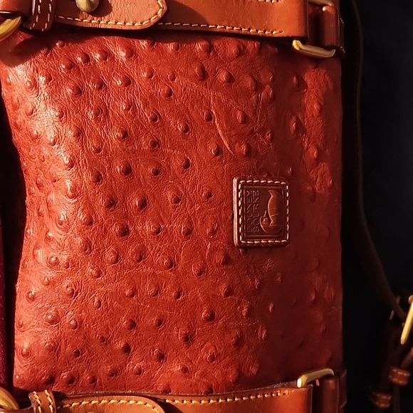 Dooney and Bourke Large Leather Ostrich Satchel - Picture 11 of 12